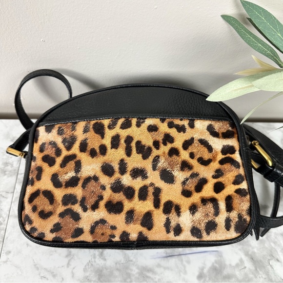 J CREW Devon Camera Leopard Calf Hair Leather Crossbody Bag - Picture 8 of 11
